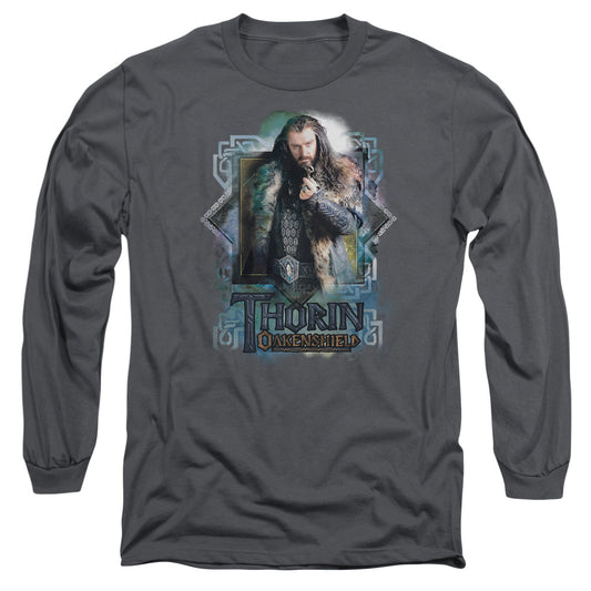 The Hobbit - Thorin Oakenshield - Long Sleeve Adult 18/1 - Charcoal T-shirt