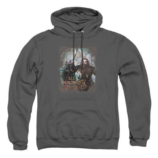 The Hobbit - Wrongs Avenged - Adult Pull-over Hoodie - Charcoal