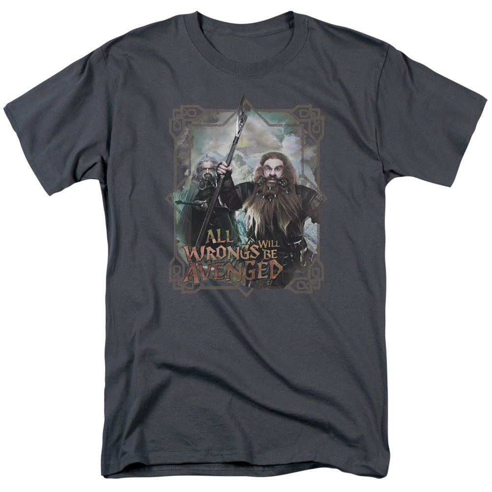 The Hobbit - Wrongs Avenged - Short Sleeve Adult 18/1 - Charcoal T-shirt