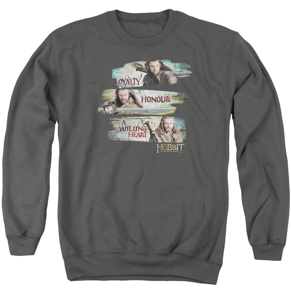 The Hobbit - Loyalty And Honour - Adult Crewneck Sweatshirt - Charcoal