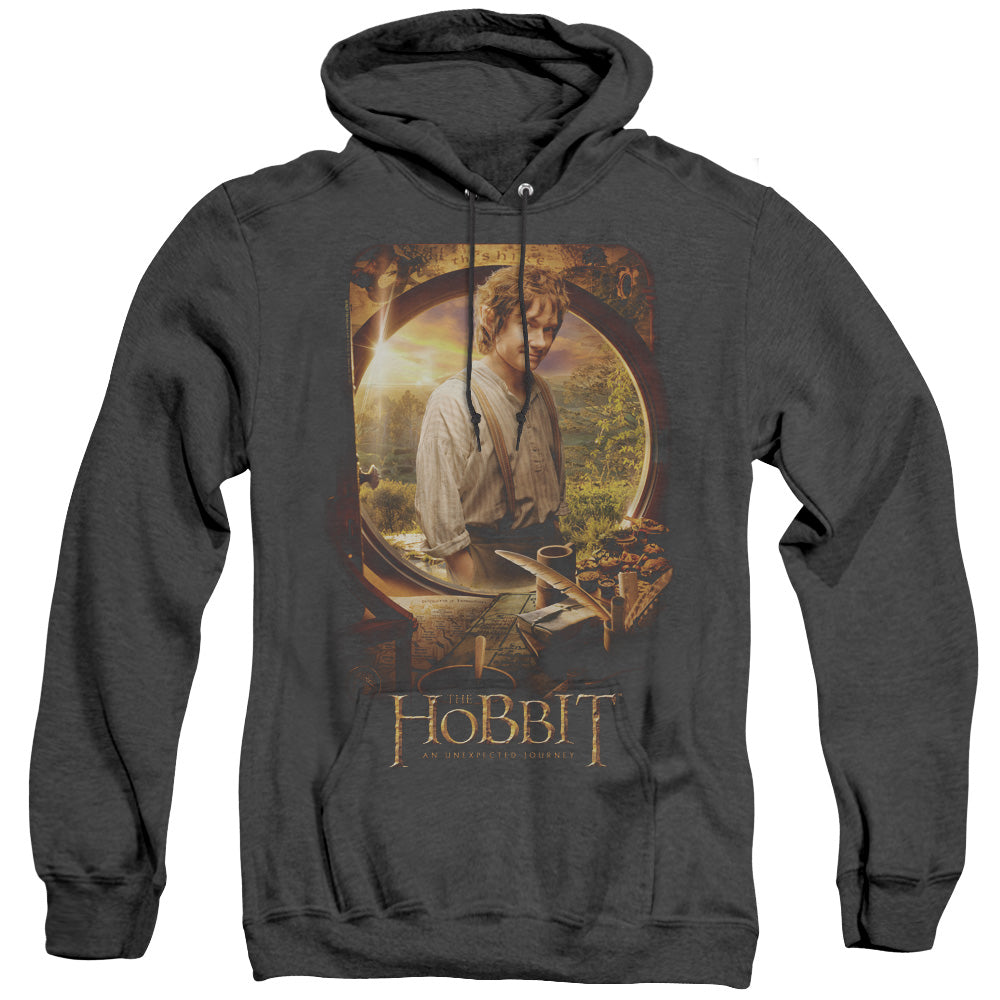 The Hobbit Bilbo Poster - Adult Heather Hoodie - Black