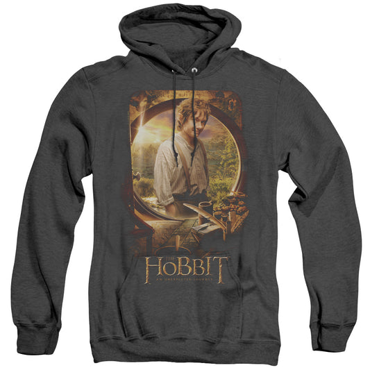 The Hobbit Bilbo Poster - Adult Heather Hoodie - Black
