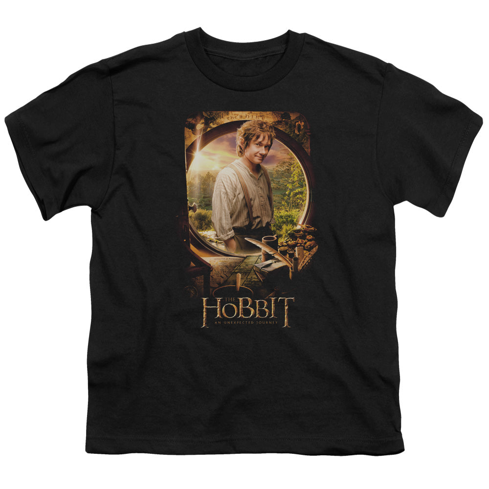 The Hobbit - Bilbo Poster - Short Sleeve Youth 18/1 - Black T-shirt