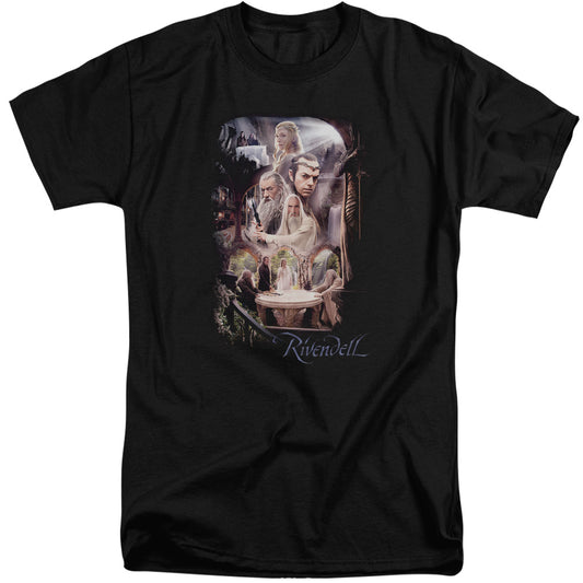 The Hobbit - Rivendell - Short Sleeve Adult Tall - Black T-shirt