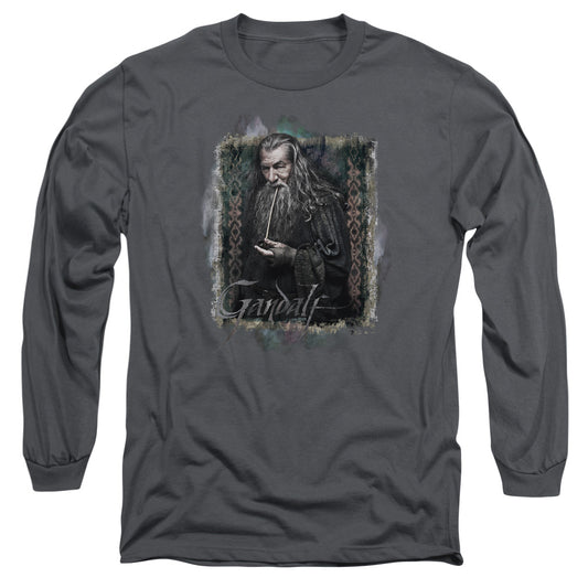 The Hobbit - Gandalf - Long Sleeve Adult 18/1 - Charcoal T-shirt