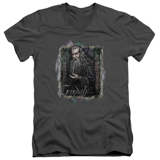 The Hobbit - Gandalf - Short Sleeve Adult V-neck - Charcoal T-shirt