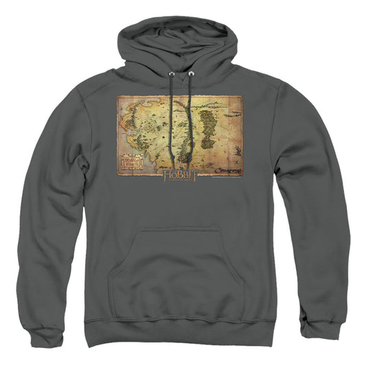 The Hobbit - Middle Earth Map - Adult Pull-over Hoodie - Charcoal