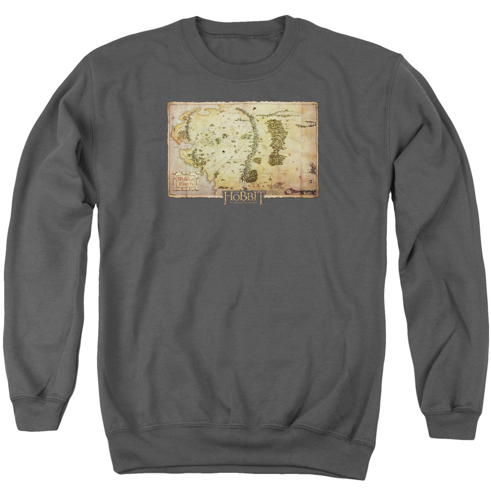 The Hobbit - Middle Earth Map - Adult Crewneck Sweatshirt - Charcoal