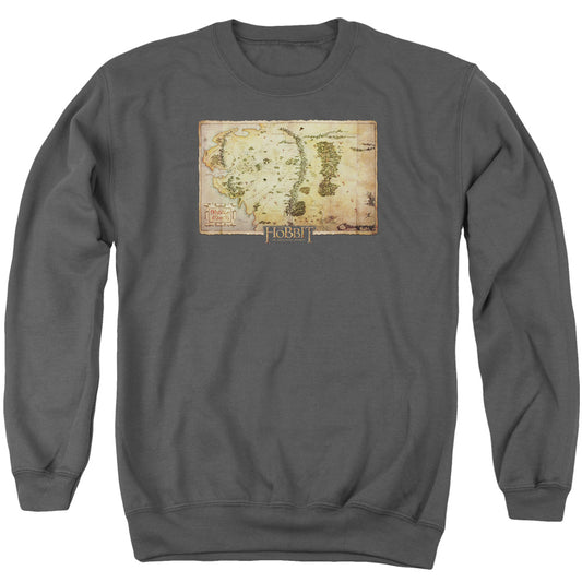 The Hobbit - Middle Earth Map - Adult Crewneck Sweatshirt - Charcoal