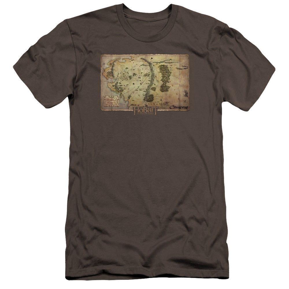 The Hobbit - Middle Earth Map-premuim Canvas Adult Slim Fit 30/1 - Charcoal