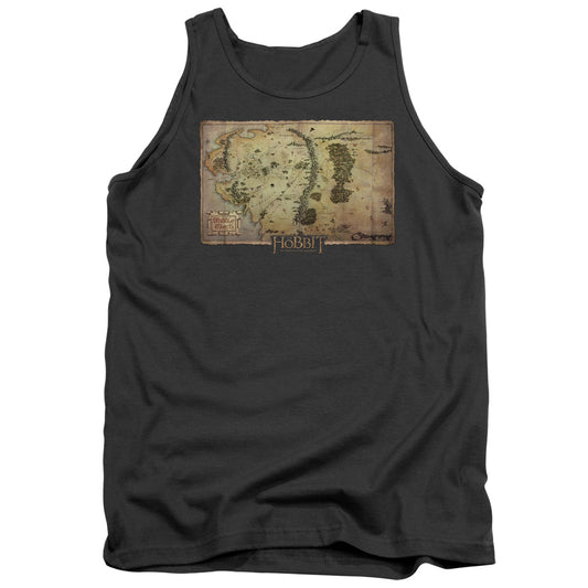 The Hobbit - Middle Earth Map - Adult Tank - Charcoal