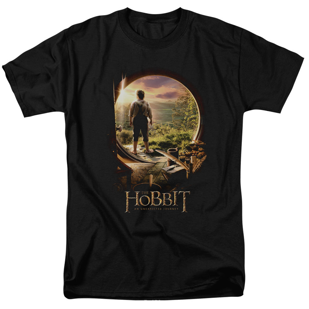 The Hobbit - Hobbit In Door - Short Sleeve Adult 18/1 - Black T-shirt