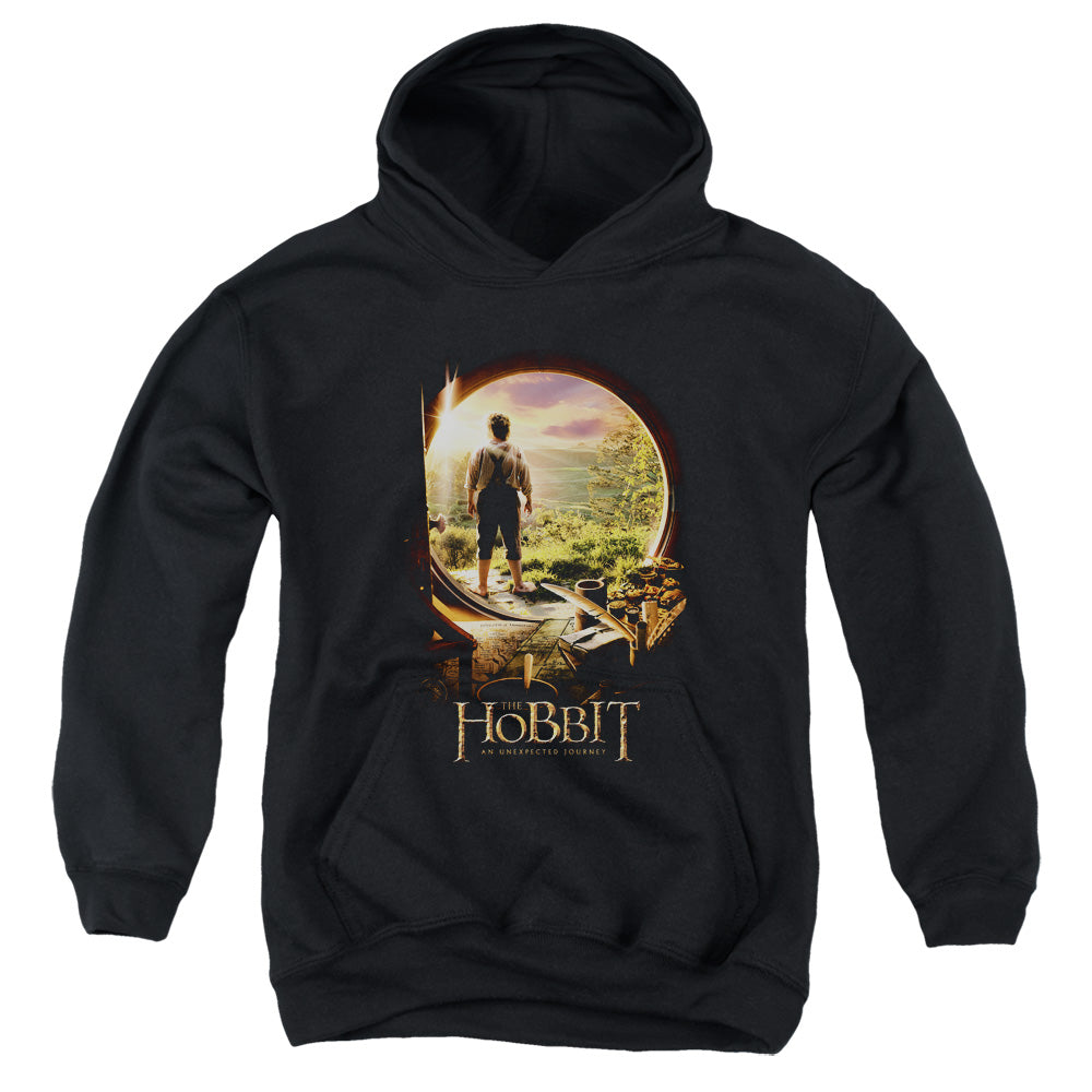 The Hobbit - Hobbit In Door - Youth Pull-over Hoodie - Black