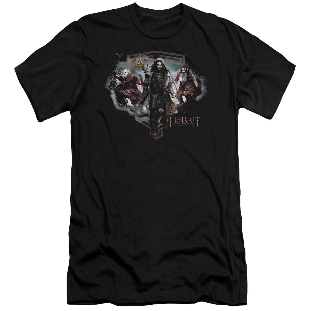 The Hobbit - Three Dwarves - Short Sleeve Adult 30/1 - Black T-shirt
