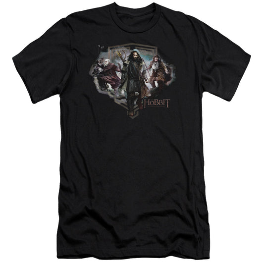 The Hobbit - Three Dwarves - Short Sleeve Adult 30/1 - Black T-shirt