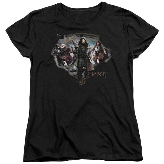 The Hobbit - Three Dwarves - Short Sleeve Womens Tee - Black T-shirt