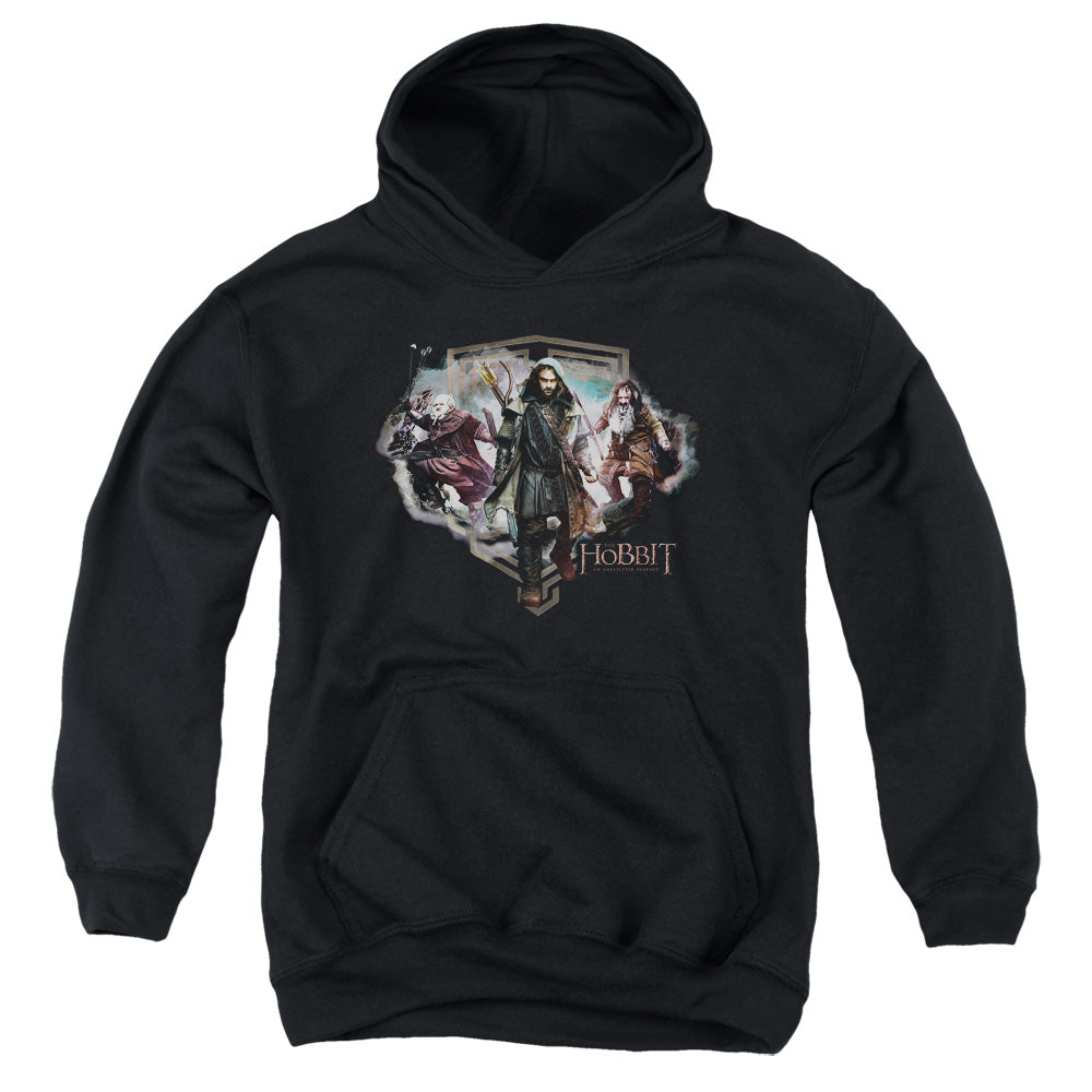 The Hobbit - Three Dwarves - Youth Pull-over Hoodie - Black