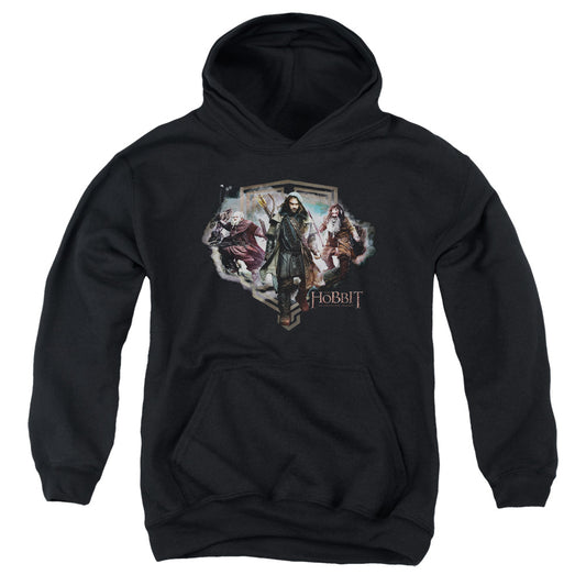 The Hobbit - Three Dwarves - Youth Pull-over Hoodie - Black