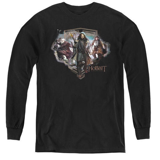 The Hobbit - Three Dwarves - Youth Long Sleeve Tee - Black