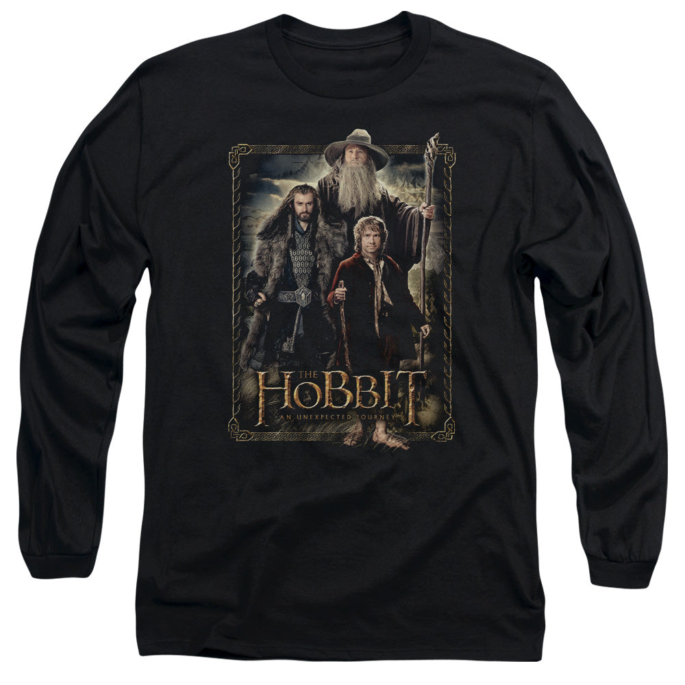 The Hobbit - The Three - Long Sleeve Adult 18/1 - Black T-shirt