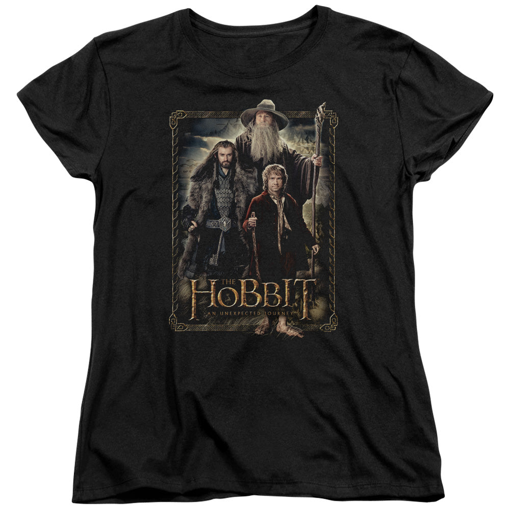 The Hobbit - The Three - Short Sleeve Womens Tee - Black T-shirt