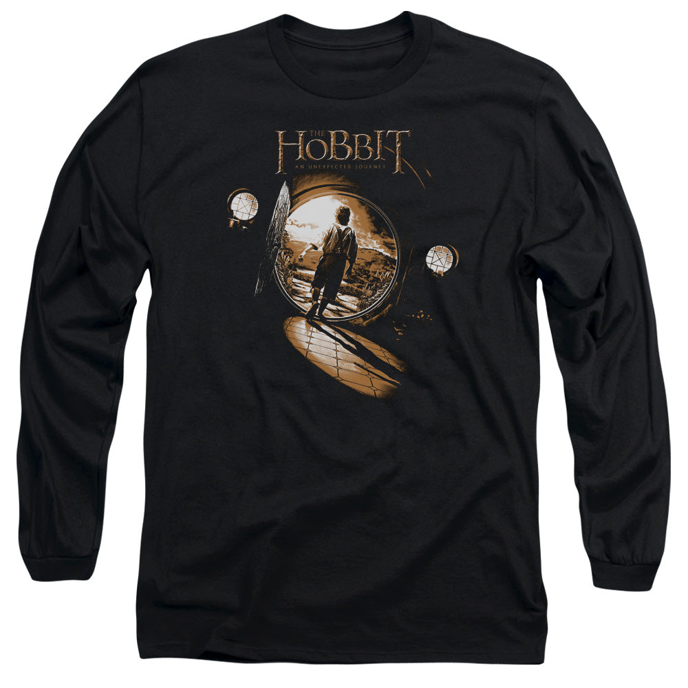 The Hobbit - Hobbit Hole - Long Sleeve Adult 18/1 - Black T-shirt