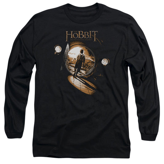 The Hobbit - Hobbit Hole - Long Sleeve Adult 18/1 - Black T-shirt