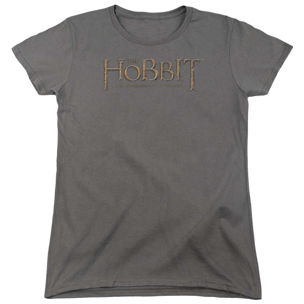 The Hobbit - Distressed Logo - Short Sleeve Womens Tee - Charcoal T-shirt