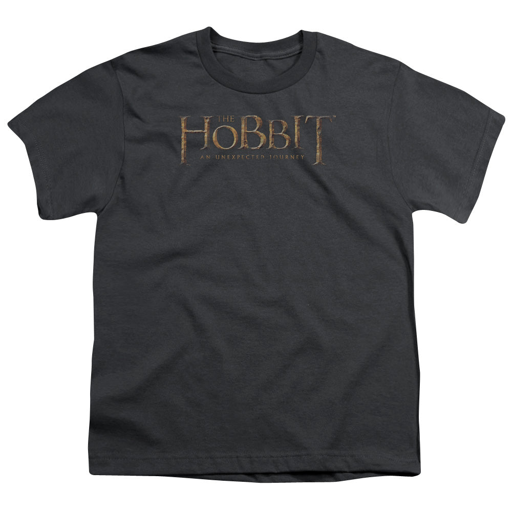 The Hobbit - Distressed Logo - Short Sleeve Youth 18/1 - Charcoal T-shirt