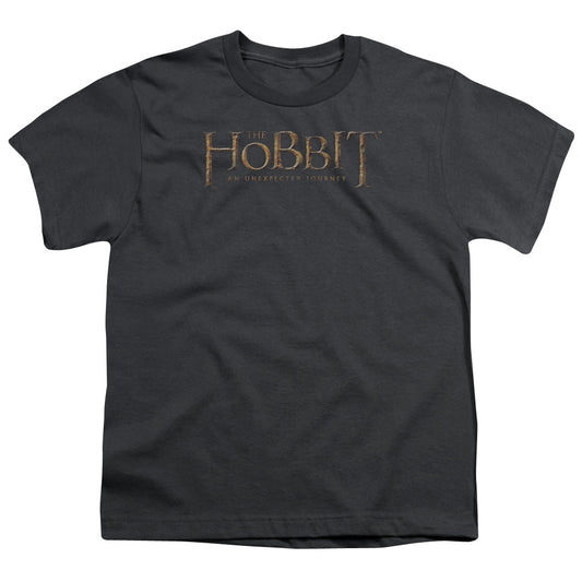 The Hobbit - Distressed Logo - Short Sleeve Youth 18/1 - Charcoal T-shirt