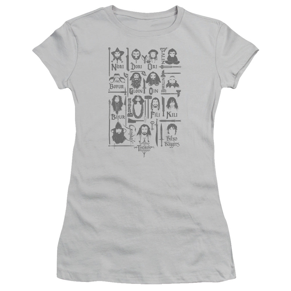 The Hobbit - The Company - Short Sleeve Junior Sheer - Silver T-shirt
