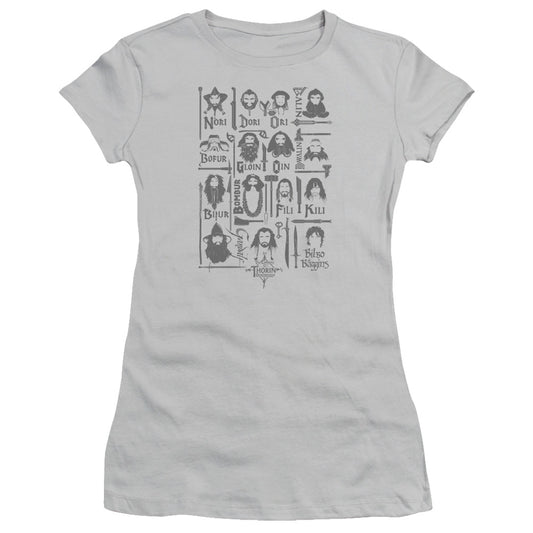 The Hobbit - The Company - Short Sleeve Junior Sheer - Silver T-shirt