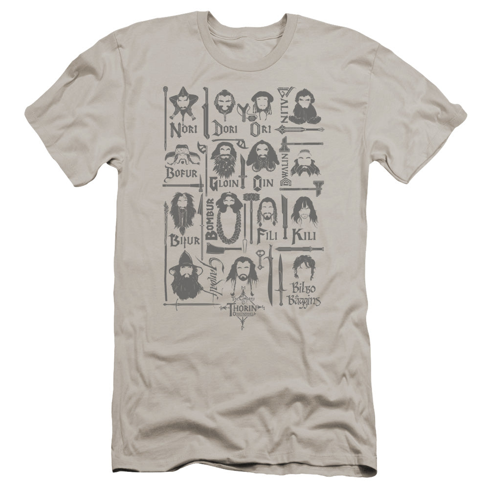 The Hobbit - The Company-premuim Canvas Adult Slim Fit 30/1 - Silver