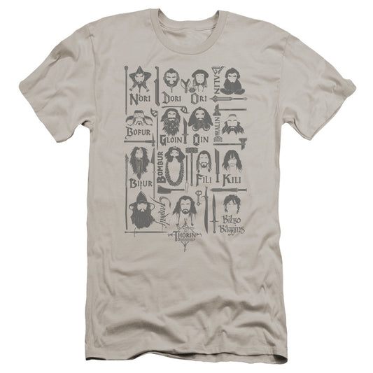 The Hobbit - The Company-premuim Canvas Adult Slim Fit 30/1 - Silver