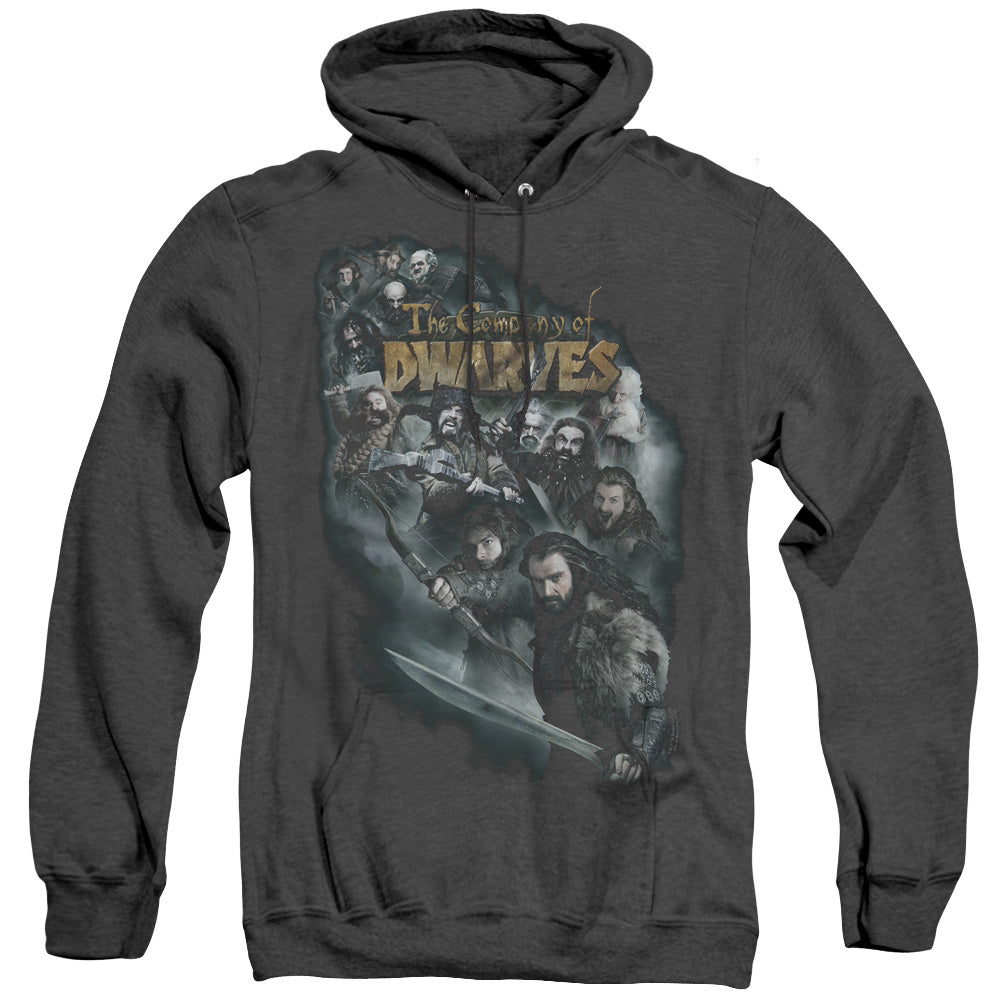 The Hobbit - Company Of Dwarves - Adult Heather Hoodie - Black