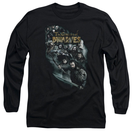The Hobbit - Company Of Dwarves - Long Sleeve Adult 18/1 - Black T-shirt