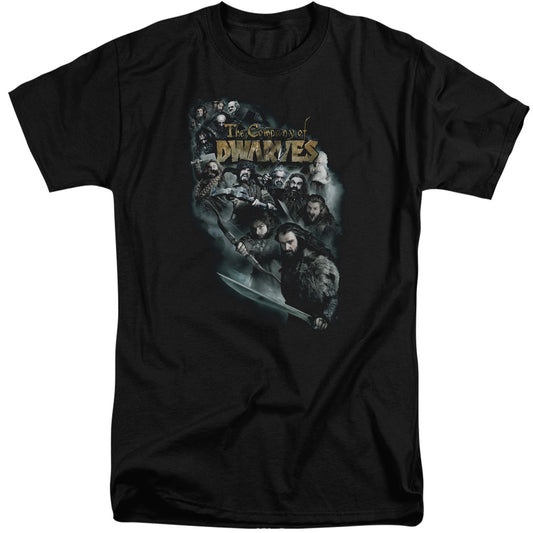 The Hobbit - Company Of Dwarves - Short Sleeve Adult Tall - Black T-shirt