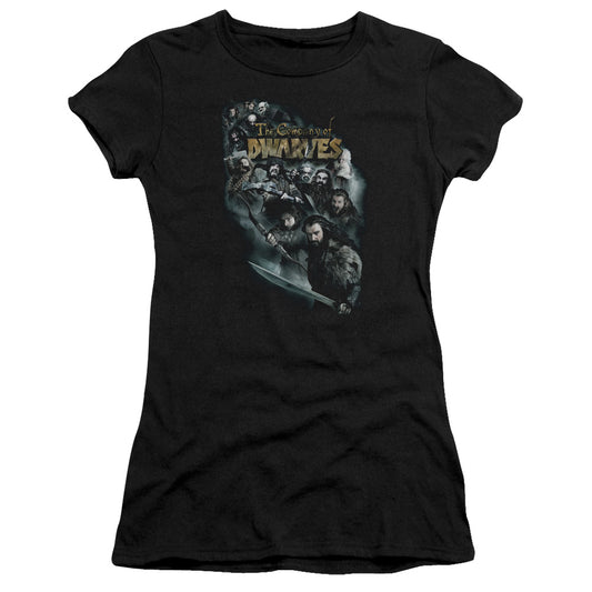 The Hobbit - Company Of Dwarves - Short Sleeve Junior Sheer - Black T-shirt