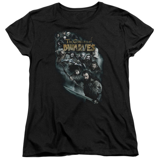 The Hobbit - Company Of Dwarves - Short Sleeve Womens Tee - Black T-shirt