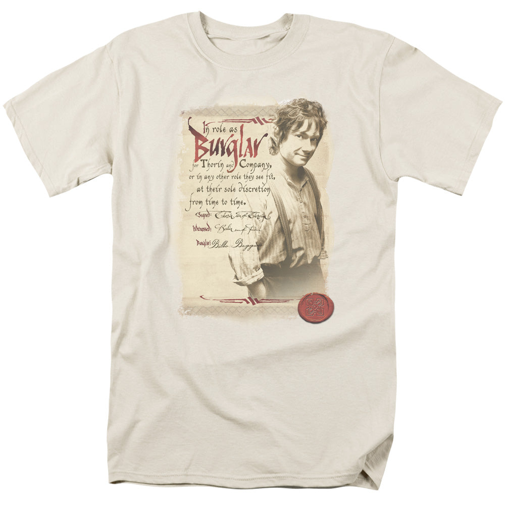 The Hobbit - Burglar - Short Sleeve Adult 18/1 - Cream T-shirt