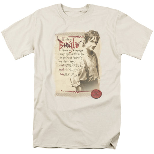 The Hobbit - Burglar - Short Sleeve Adult 18/1 - Cream T-shirt