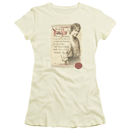 The Hobbit - Burglar - Short Sleeve Junior Sheer - Cream T-shirt