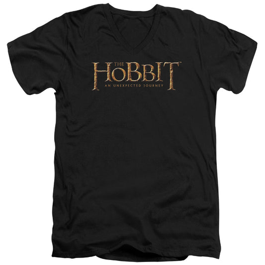 The Hobbit - Logo - Short Sleeve Adult V-neck - Black T-shirt