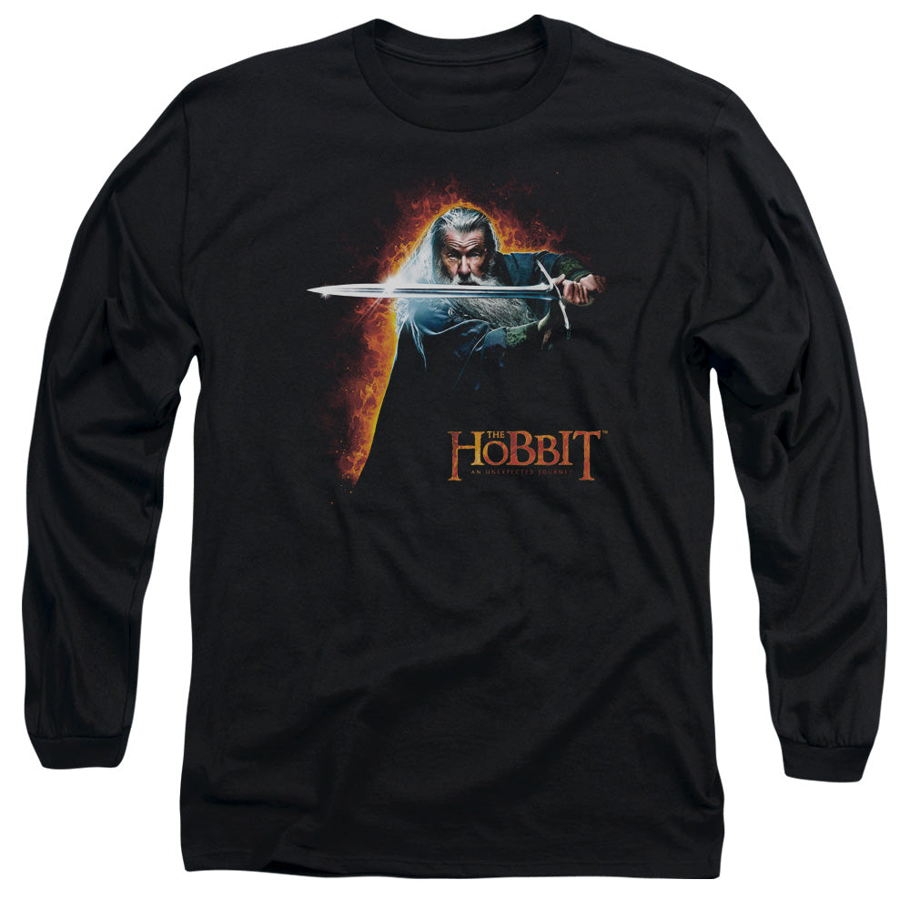 The Hobbit - Secret Fire - Long Sleeve Adult 18/1 - Black T-shirt