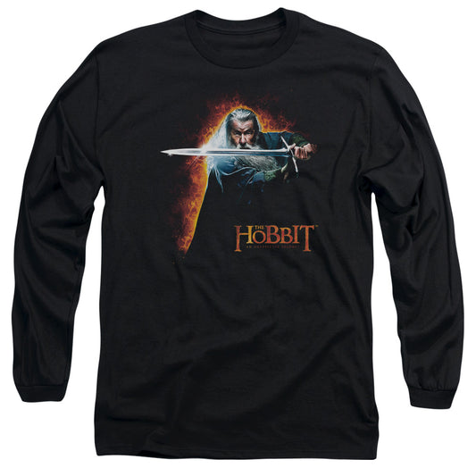 The Hobbit - Secret Fire - Long Sleeve Adult 18/1 - Black T-shirt