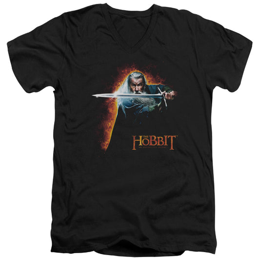 The Hobbit - Secret Fire - Short Sleeve Adult V-neck - Black T-shirt