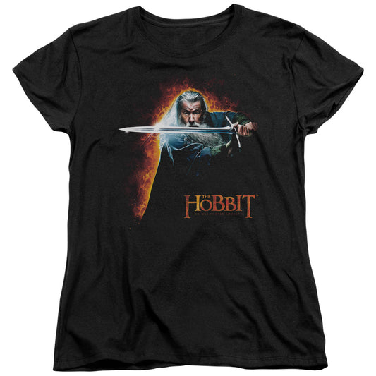 The Hobbit - Secret Fire - Short Sleeve Womens Tee - Black T-shirt