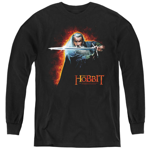The Hobbit Secret Fire - Youth Long Sleeve Tee - Black