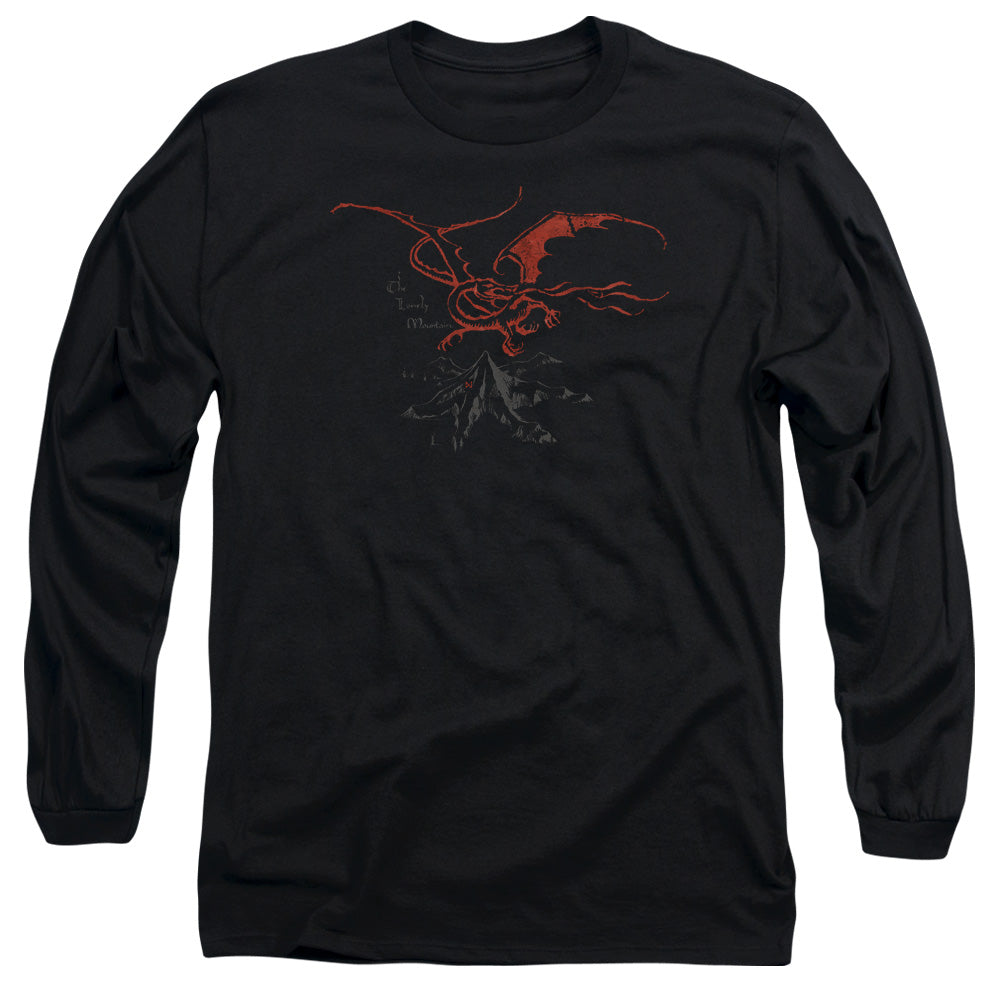The Hobbit - Smaug - Long Sleeve Adult 18/1 - Black T-shirt