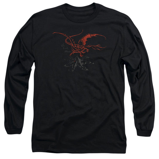 The Hobbit - Smaug - Long Sleeve Adult 18/1 - Black T-shirt